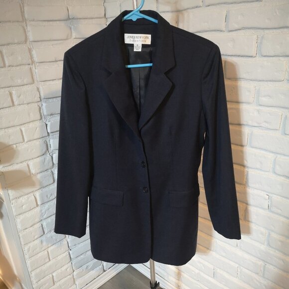 Jones New York Essentials Ladies Navy Wool Blazer / Coat - Picture 1 of 11